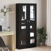 vidaXL Book Cabinet Black oak 82.5 x 30.5 x 185 cm Engineered Wood
