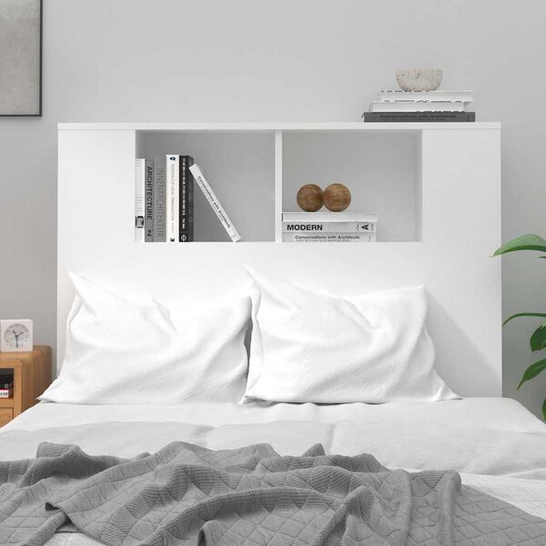 vidaXL Headboard Cabinet High Gloss White 100x18.5x102.5 cm