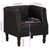 vidaXL Tub Chair Black Real Goat Leather