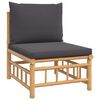 vidaXL 3 Piece Garden Lounge Set with Dark Grey Cushions Bamboo