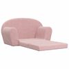 vidaXL Kids' Sofa Bed 2-Seater Pink Soft Plush