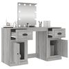 vidaXL Dressing Table with LED Grey Sonoma 130x50x132.5 cm