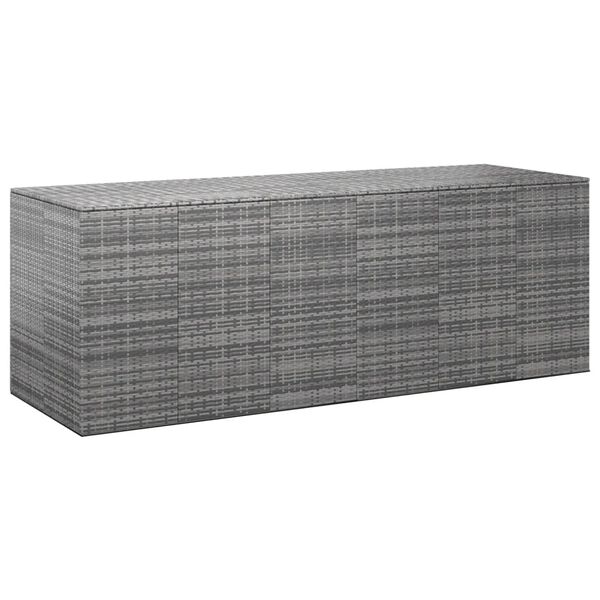 vidaXL Garden Cushion Box PE Rattan 291x100.5x104 cm Grey