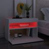 vidaXL Bedside Cabinet & LED Lights 2 pcs White 60x35x40 cm Engineered Wood