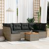 vidaXL 7 Piece Garden Sofa Set with Cushions Grey Poly Rattan