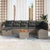 vidaXL Garden Sofa Set with Cushion 9 pcs Grey Poly rattan