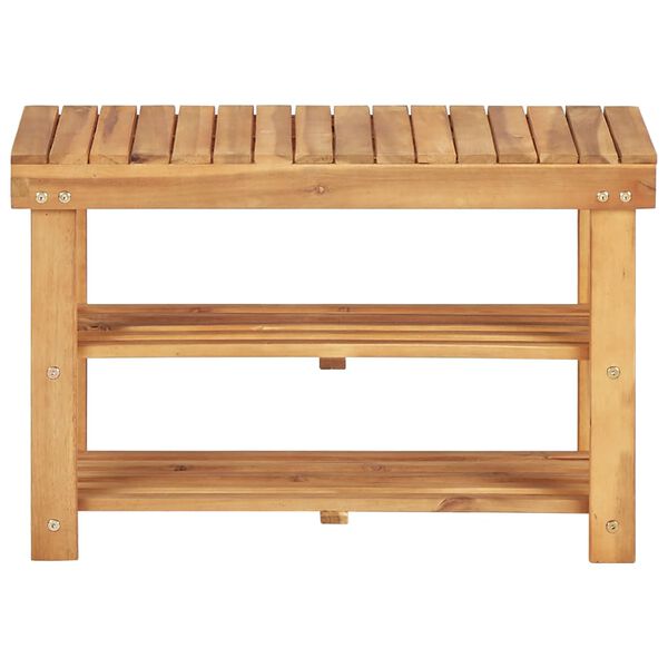 vidaXL Shoe Rack 70x32x46 cm Solid Acacia Wood