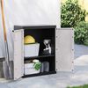 vidaXL Outdoor Storage Cabinet Grey and Black 65x37x85 cm PP