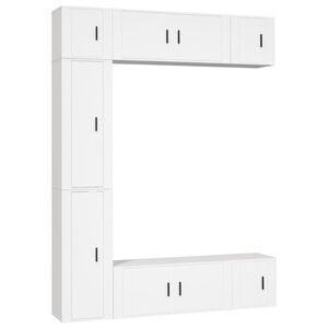 vidaXL 7 Piece TV Cabinet Set White Engineered Wood