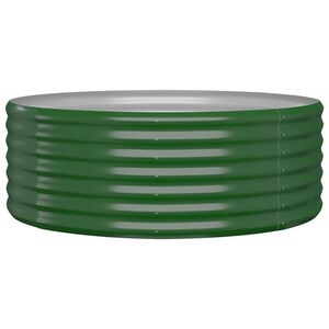 vidaXL Garden Raised Bed | Green | Powder-coated steel
