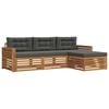 vidaXL Outdoor Sofa Set 4 pcs Natural and Anthracite