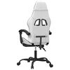 vidaXL Swivel Gaming Chair with Footrest White&Black Faux Leather