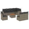 vidaXL 9 Piece Garden Sofa Set with Cushions Grey Poly Rattan