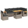 vidaXL 7 Piece Garden Sofa Set with Cushions Grey Poly Rattan