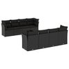 vidaXL 9 Piece Garden Sofa Set with Cushions Black Poly Rattan