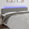 vidaXL LED Headboard Dark Grey 200 cm Fabric