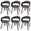 vidaXL Dining Chairs 6 pcs Black Bent Wood and Faux Leather
