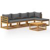 vidaXL 6 Piece Garden Lounge Set with Cushion Solid Acacia Wood