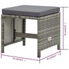 vidaXL 5 Piece Outdoor Dining Set with Cushions Poly Rattan Grey
