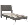 vidaXL Bed Frame with Headboard Dark Grey 90 x 190 cm Velvet