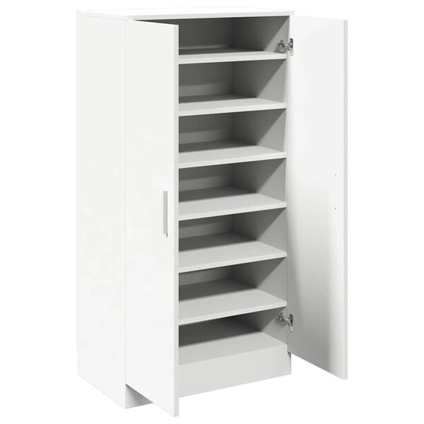 vidaXL Shoe Cabinet 7 Shelves White