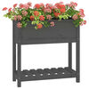 vidaXL Planter with Shelf Grey 82.5x34.5x81 cm Solid Wood Pine