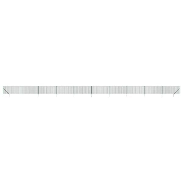 vidaXL Wire Mesh Fence with Spike Anchors Green 1x25 m