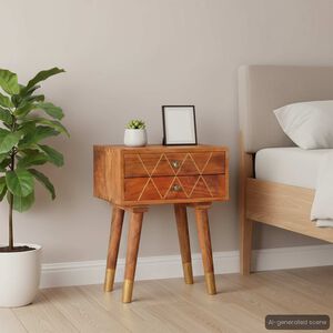 vidaXL Bedside Cabinet 43x30x58 cm Solid Mango Wood