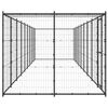 vidaXL Outdoor Dog Kennel Steel with Roof 21.78 m&sup2;