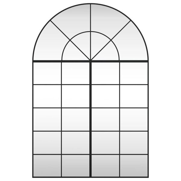 vidaXL Wall Mirror Black 100x150 cm Arch Iron