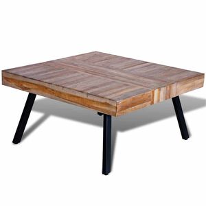 vidaXL Table | Various shades of teak, black | Reclaimed teak wood, painted iron