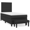 vidaXL Box Spring Bed with Mattress Black 107x203 cm King Single Faux Leather