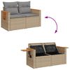 vidaXL 10 Piece Garden Sofa Set with Cushions Beige Poly Rattan