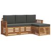 vidaXL Outdoor Sofa Set with Cushion 4 pcs Natural and Anthracite