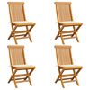 vidaXL Garden Chairs with Cream Cushions 4 pcs Solid Teak Wood