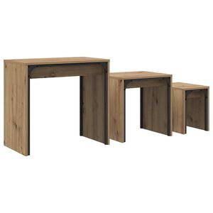 vidaXL Coffee Table 3 pcs Artisan Oak 60 x 35 x 56 cm Engineered wood