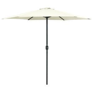 vidaXL Garden Parasol with Aluminium Pole 270x246 cm Sand White