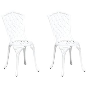 vidaXL Garden Chair 2 pcs White Aluminium