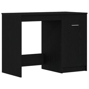 vidaXL Desk with Storage Black Oak 100 x 50 x 76 cm Engineered Wood