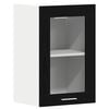 vidaXL Hanging Glass Cabinet Black Oak 40x31x60 cm Engineered Wood