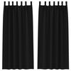 vidaXL Blackout Curtains with Rings 2 pcs Black 245 x 140 cm Polyester