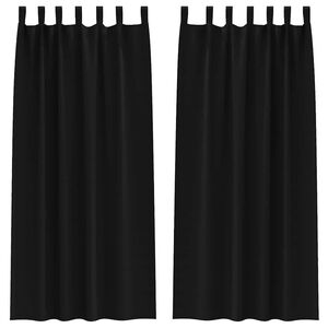 vidaXL Blackout Curtains with Rings 2 pcs Black 245 x 140 cm Polyester