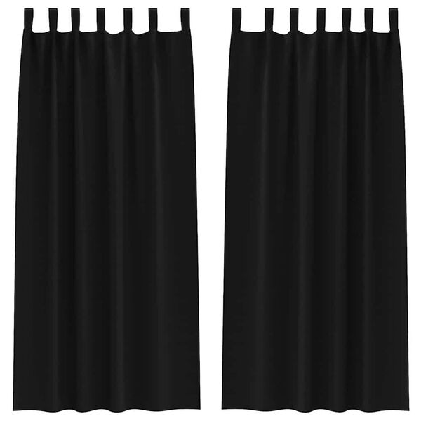vidaXL Blackout Curtains with Rings 2 pcs Black 245 x 140 cm Polyester