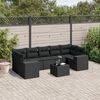 vidaXL 8 Piece Garden Sofa Set with Cushions Black Poly Rattan