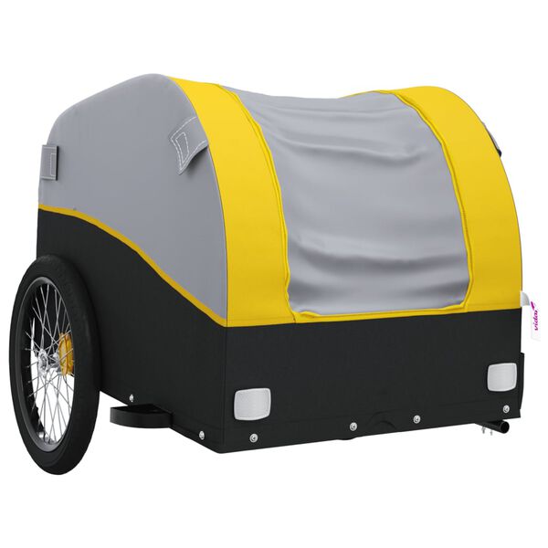 vidaXL Bike Trailer Black and Yellow 30 kg Iron