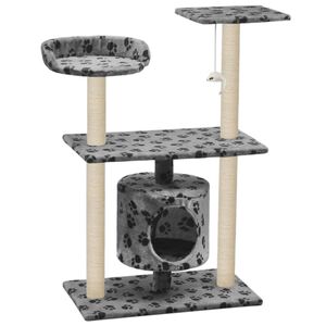 vidaXL Cat Tree | Grey with paw prints