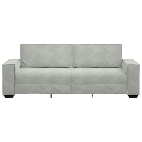vidaXL 3-Seater Sofa Light Grey 220x78x84 cm Velvet
