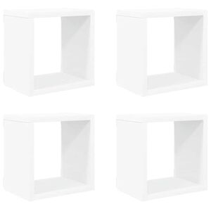 vidaXL Wall Cube Shelves 4 pcs White 22x15x22 cm