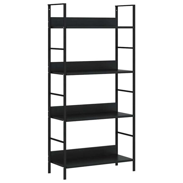 vidaXL 4-Layer Book Shelf Black 60x27.6x124.5 cm Engineered Wood