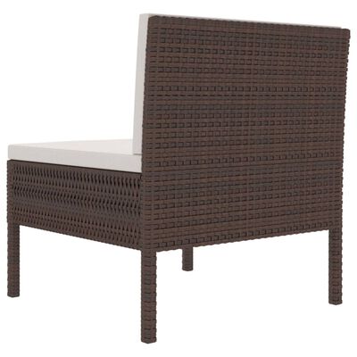 vidaXL Garden Chairs 3 pcs with Cushions Poly Rattan Brown